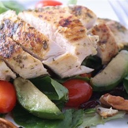Recette NutriSimple Salade tiède au poulet et au pesto