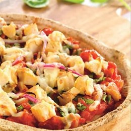 Recette NutriSimple Pizza poulet, salsa et épinards