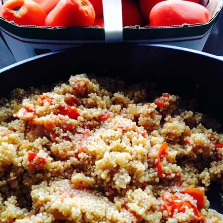 Recette NutriSimple Quinoa aux tomates, oignons et ail	