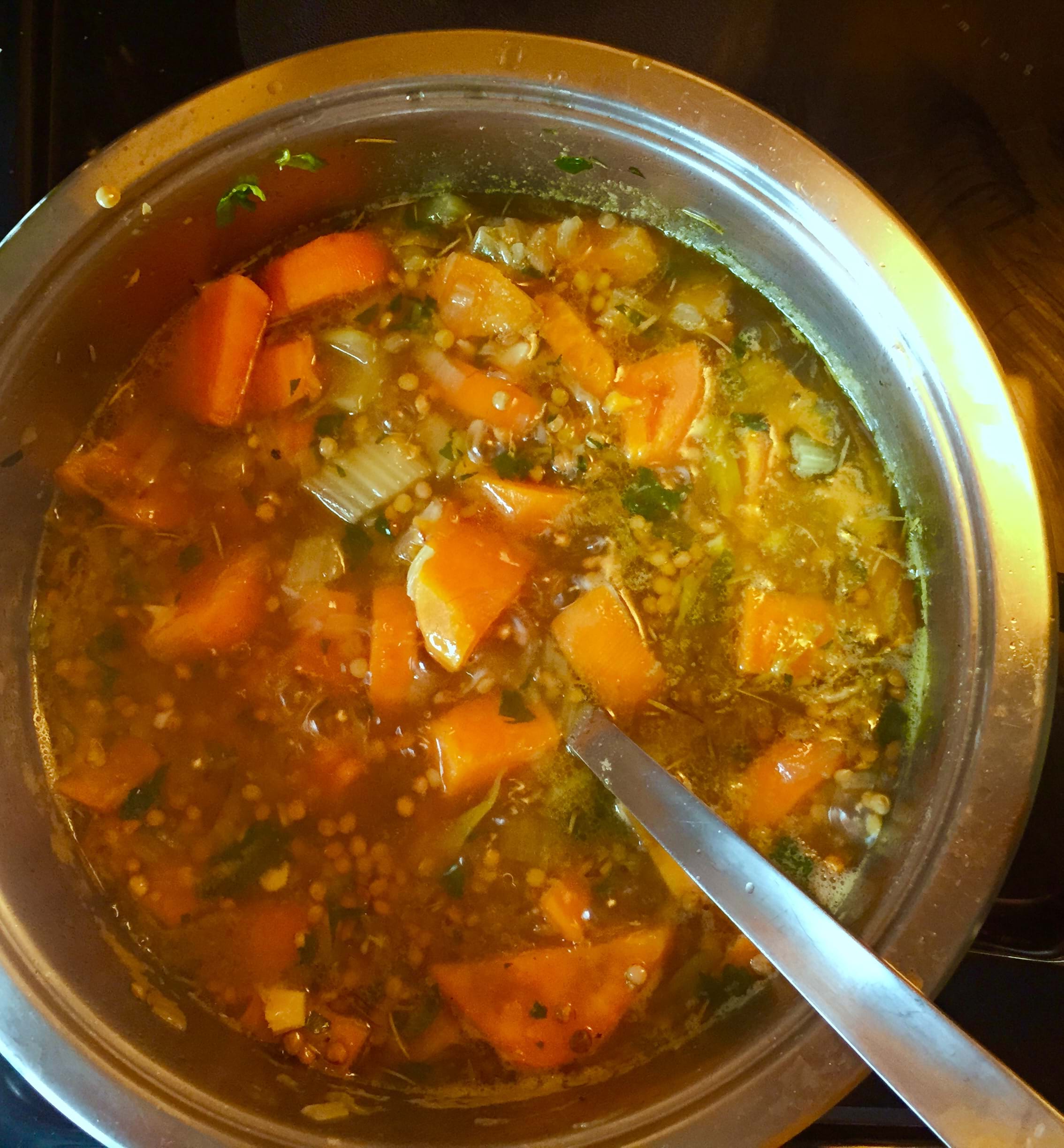 Recette NutriSimple Soupe aux patates douces, lentilles et fines herbes