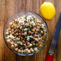 Recette NutriSimple Salade de pois chiches au feta et basilic