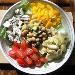 Recette NutriSimple Salade de légumineuses et cœurs artichauts, vinaigrette à la moutarde