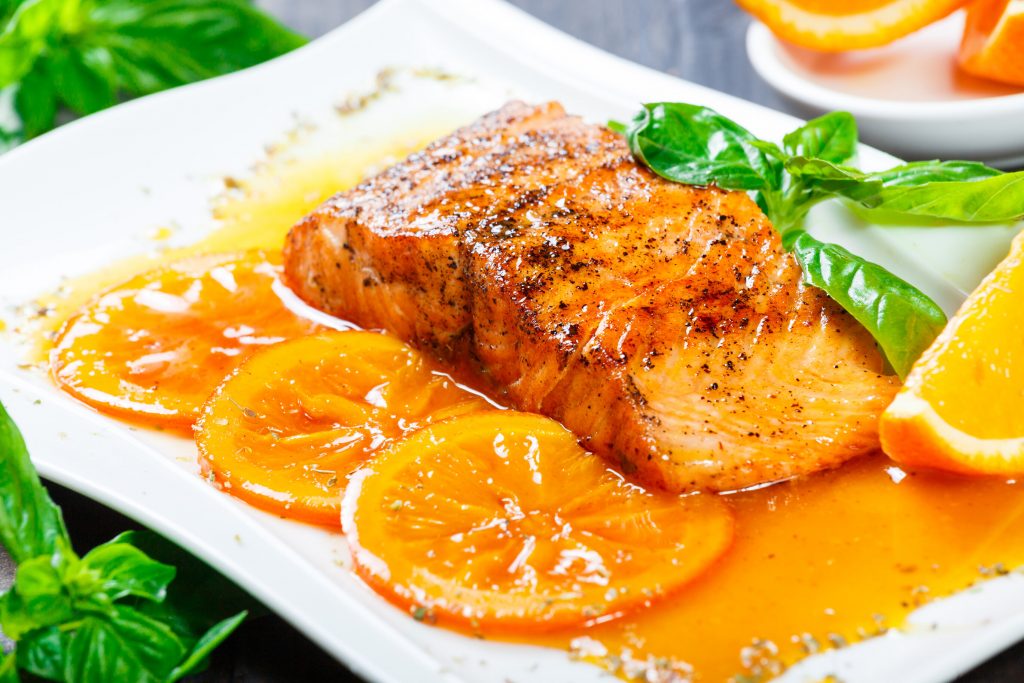 Recette NutriSimple Filet de truite ou saumon à l'orange