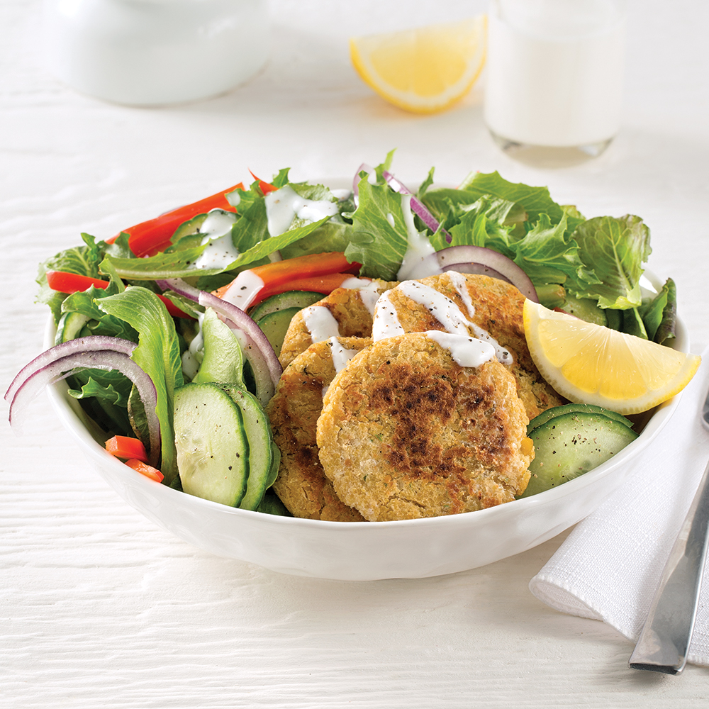 Recette NutriSimple Salade aux falafels avec sauce tahini 
