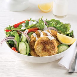 Recette NutriSimple Salade aux falafels avec sauce tahini