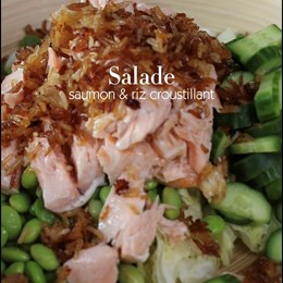 Recette NutriSimple Salade de saumon & riz croustillant