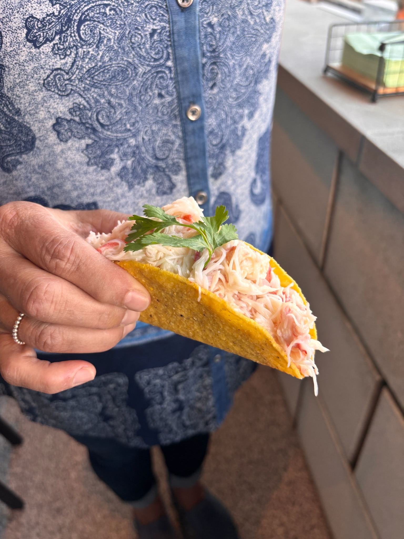 Tacos de crabe frais 