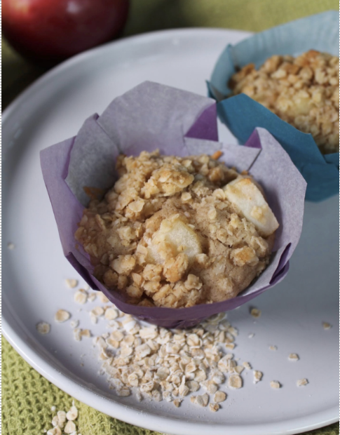Muffins végétaliens croustillants aux pommes ou aux poires 